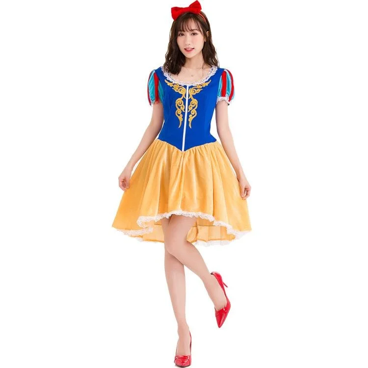 

Halloween Princess Snow White Costume Adult Queen Outfit Dress Performance Clothes Traditional Chinese Ethnic Stage Costume