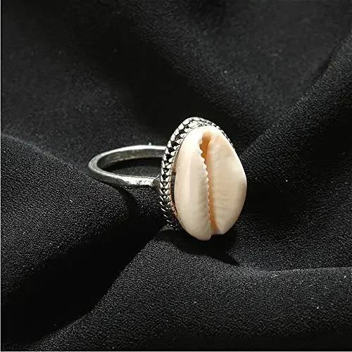 Popular Fashion Shell Ring for Women Halloween Gift Classic Simple Summer Beach Shell Ring Girls Best Friend Jewelry Gifts