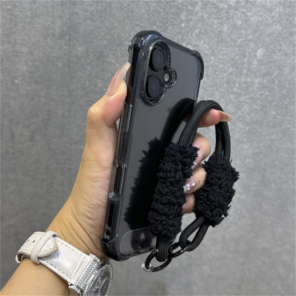 Hybrid-Bumper-Schutzhülle Transparent mit Handgelenkschlaufe für iPhone 18 15 17 11 12 13 14 16 Pro Max Plus Stoßfeste Airbag-Hülle – Detail 17