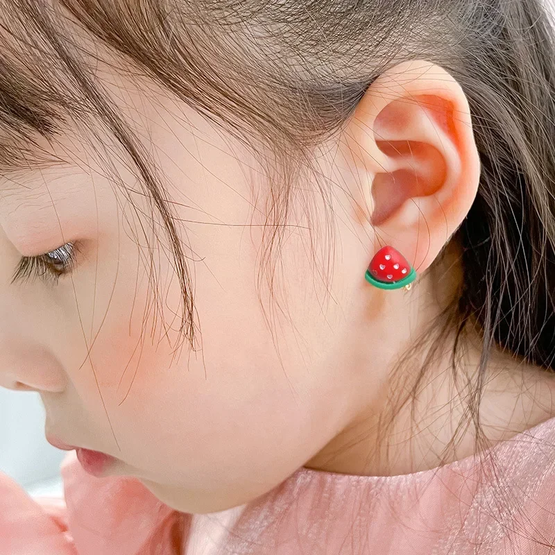 10 Pcs Cute Girls Earrings No Ear Hole Flower Ear Clip Child Earrings Jewelry Children Princess Birthday Gifts Kids Accessories