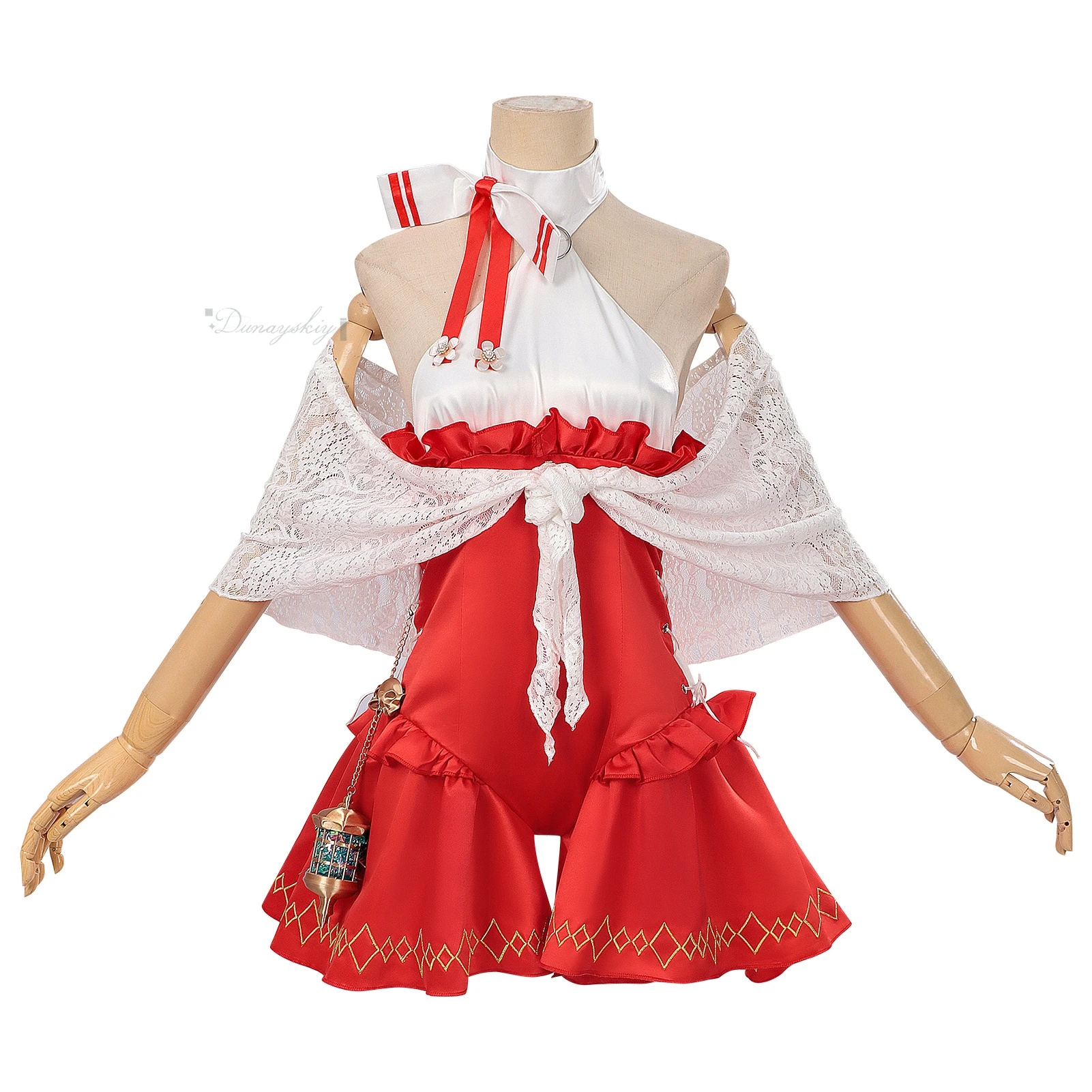 

Игра Fgo Ereshkigal Косплей 코스프레 Fate/Grand Order Красное платье Кружевная шаль Золотой парик Полный комплект Карнавальный костюм на Хэллоуин