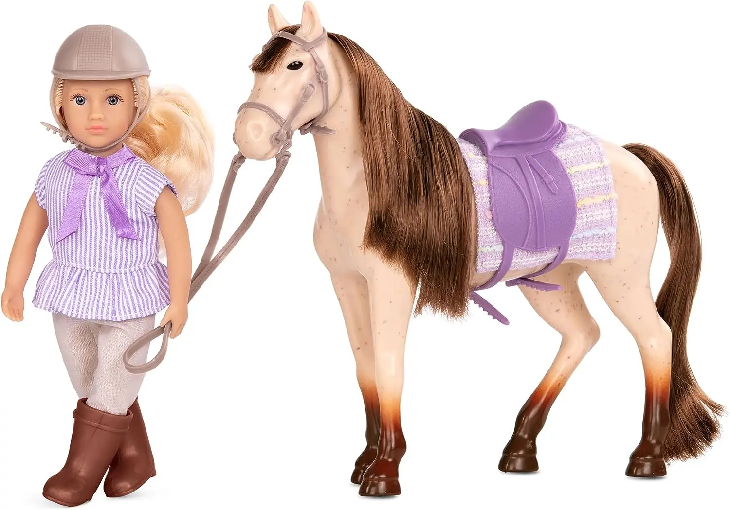 Original Lori Small 6-inch Doll Quarter Horse Set with Clothes, Animals, and Accessories as a Gift for Family Toy Children