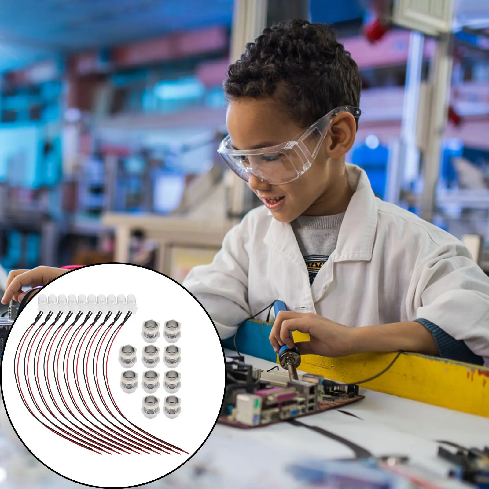 

10pcs 10Mm Led Light Bulbs 6V-12V Metal Base Emitting Diode For Diy Car Decoration Flash Lamp Electrical Experiments Led Lamp