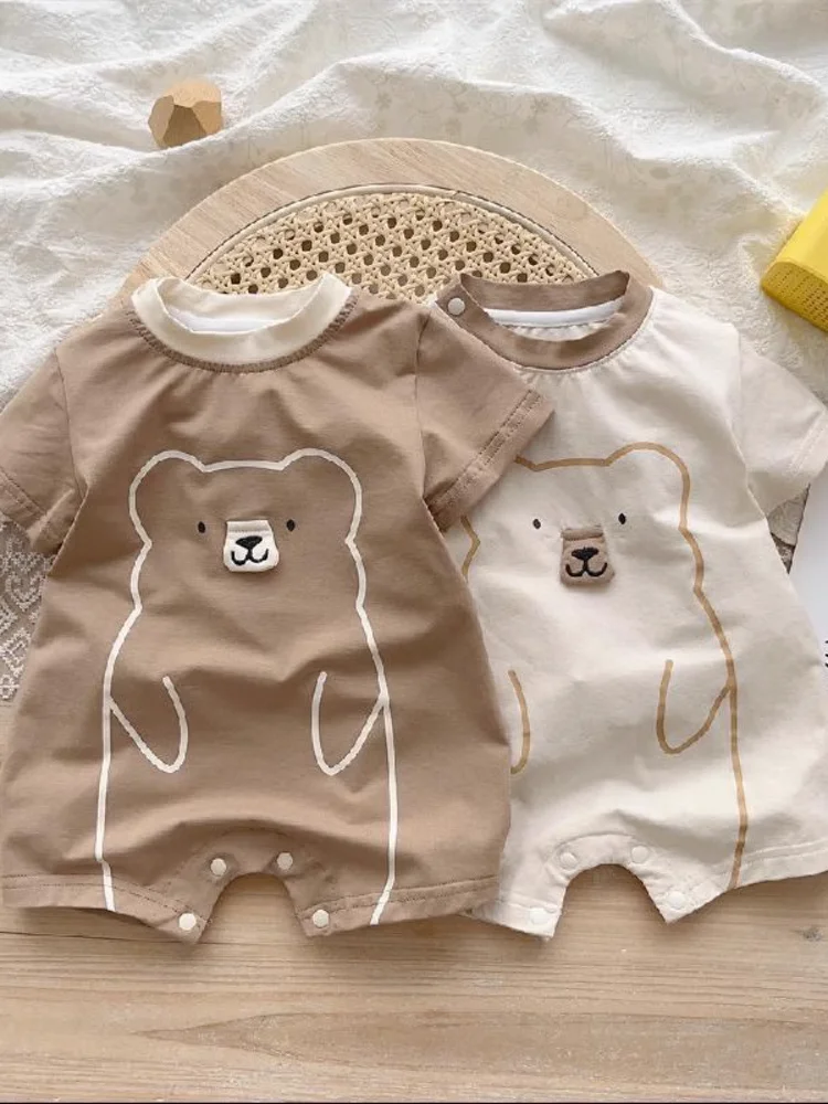 

Summer Thin Short Sleeve Baby Romper Suit Boys Girls Newborn Crawling Suit D021 Cotton Material Fashionable Ensemble