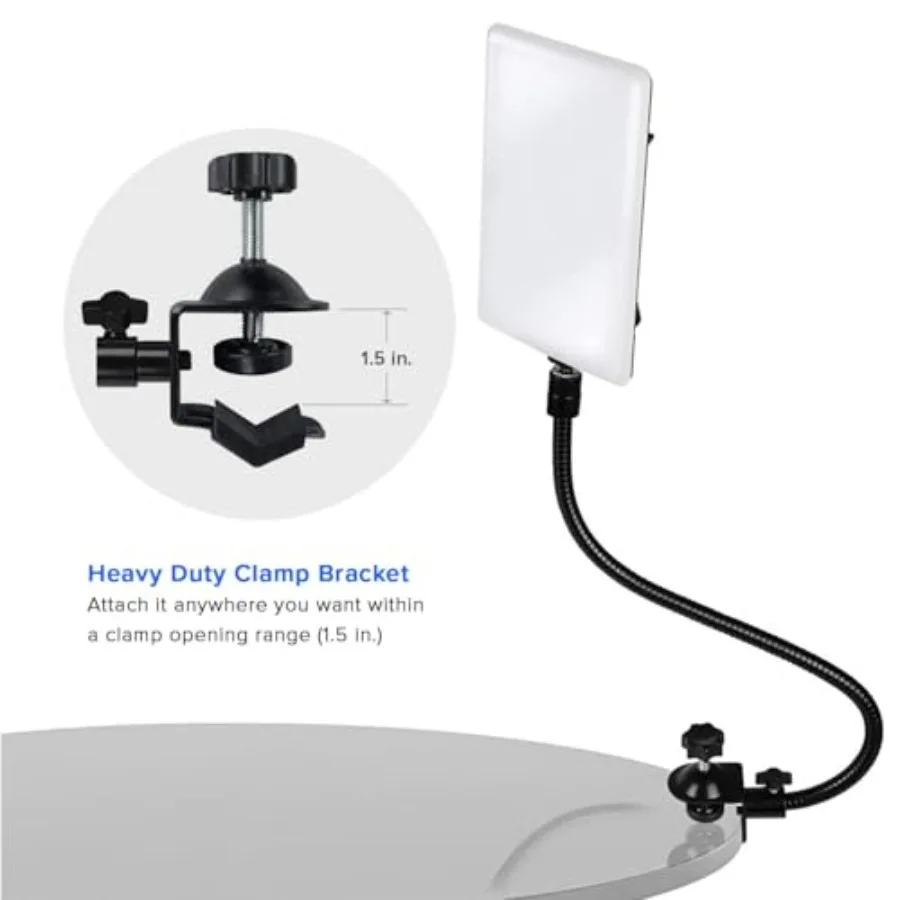 LimoLighting 1 paquet LED Super lumineux Photo vidéo lumière col de cygne adaptateur d'extension ible cou montage 3 voies montage: dessus de Table Sta