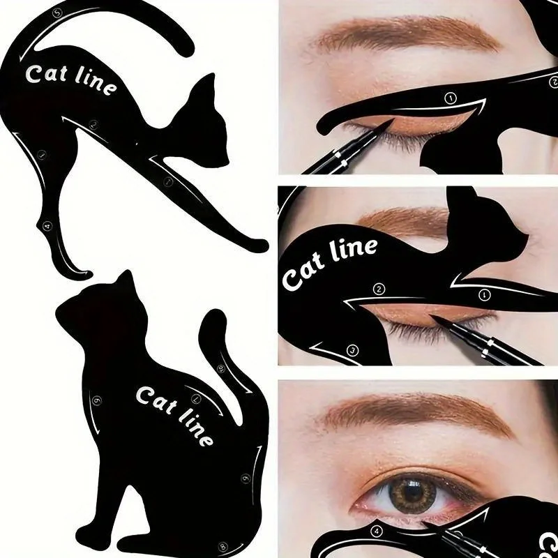 10pcs Eyeliner Stencils Cat Line Eyeliner Stamps Models Eyeliner Template Shaper Eye Liner Makeup Tool Makeup Products Косметика