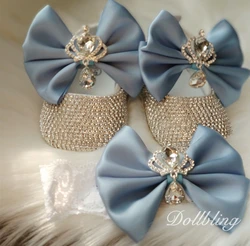 Baby Blau Absolut Stunning Crown Jewery Diamant Schuhe Perfekte für Alle Besonderen Anlässe Schwangere Andenken Geschenke