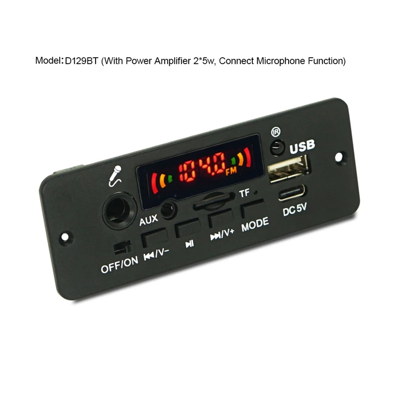 Bluetooth-Compatible Audio Decoder Board Amplifier JQ-D129BT-A 2X5W Music Player Accessory MP3 WMA WAV FLAC Lossless