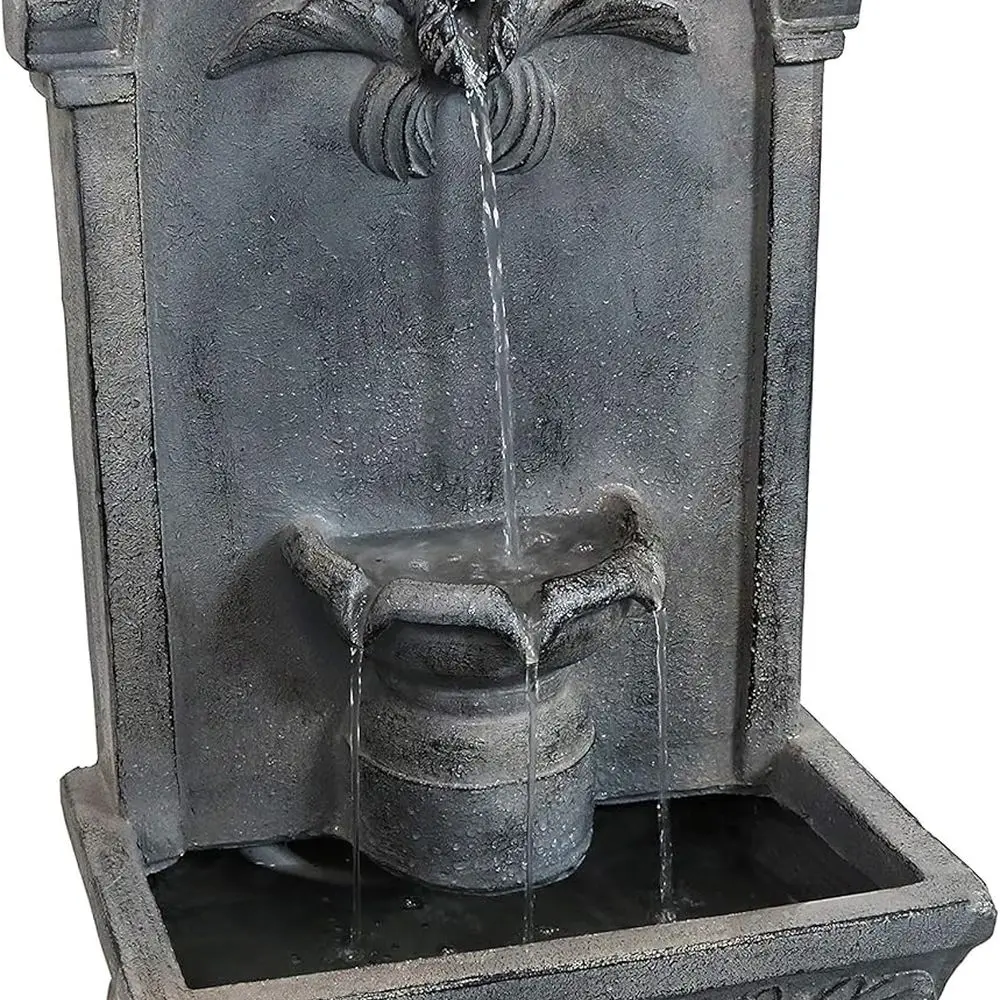 

28 French-Style Flat Back Outdoor Water Fountain - Fiberglass Concrete