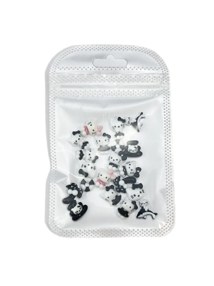 20 peças lindos acessórios de unhas de desenho animado da Hello Kitty para o verão, amuletos de unhas divertidos projetados para meninas bonitas