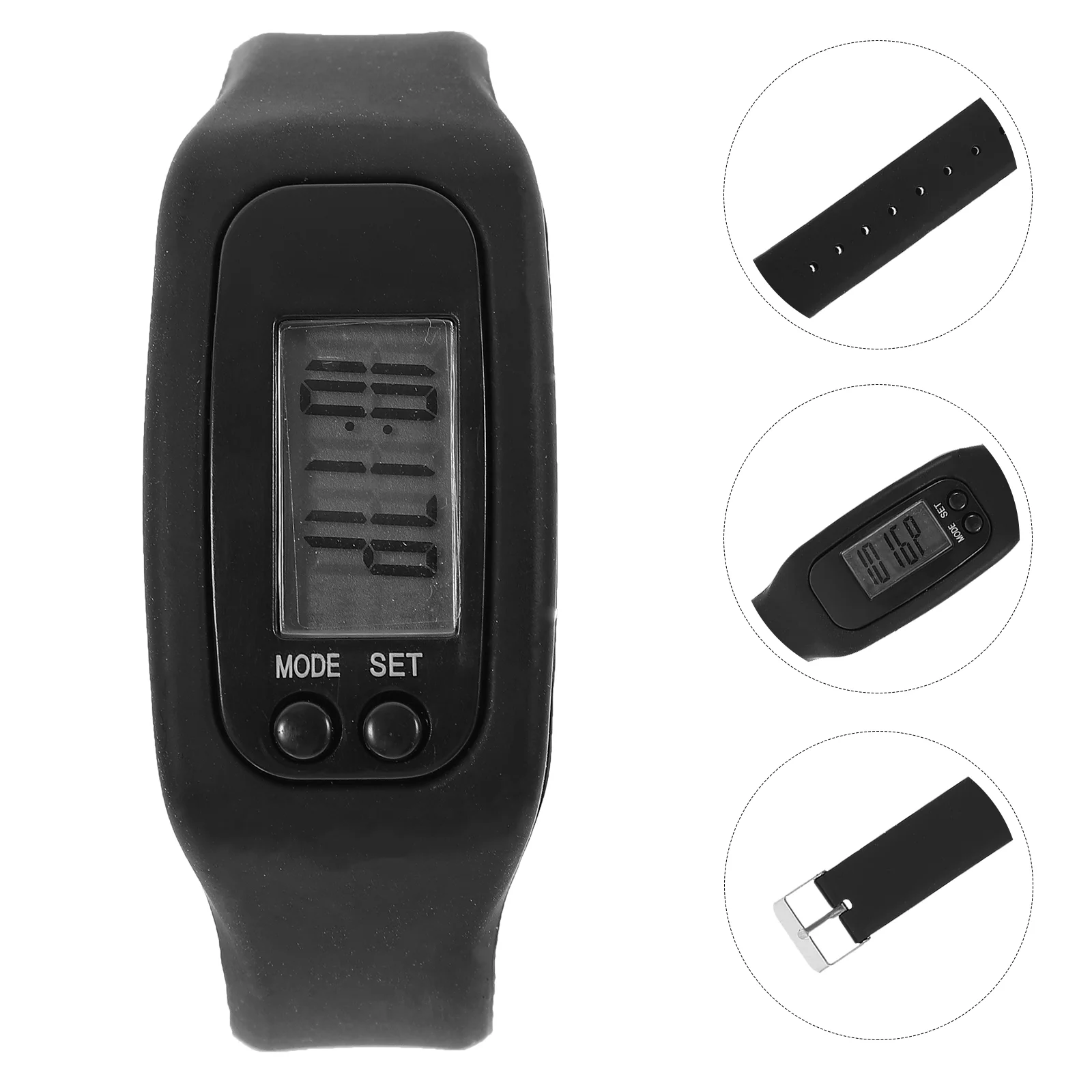 Step Counter Watch Stylish Silicone Pedometer Wristband Multi Function Fitness Tracker Practical Gift Choice