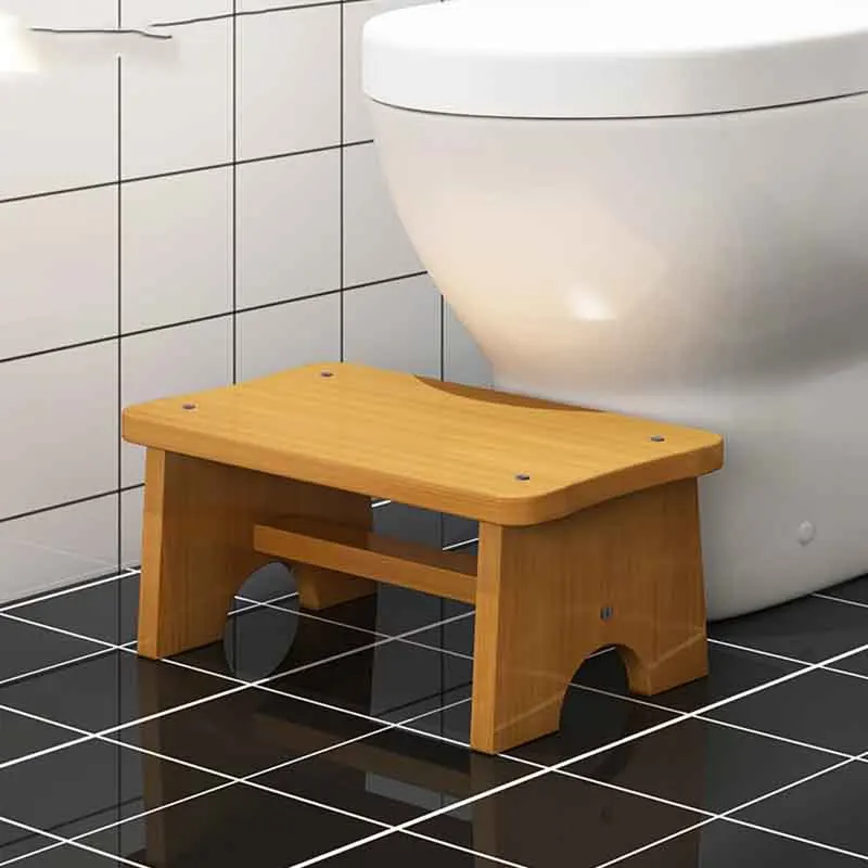 Bamboo Foot Stool Bedside Vintage Step Stool Foot Rest Under Desk Anti Slip Step Stool For Home Bedroom Bathroom Office Kitchen image 3