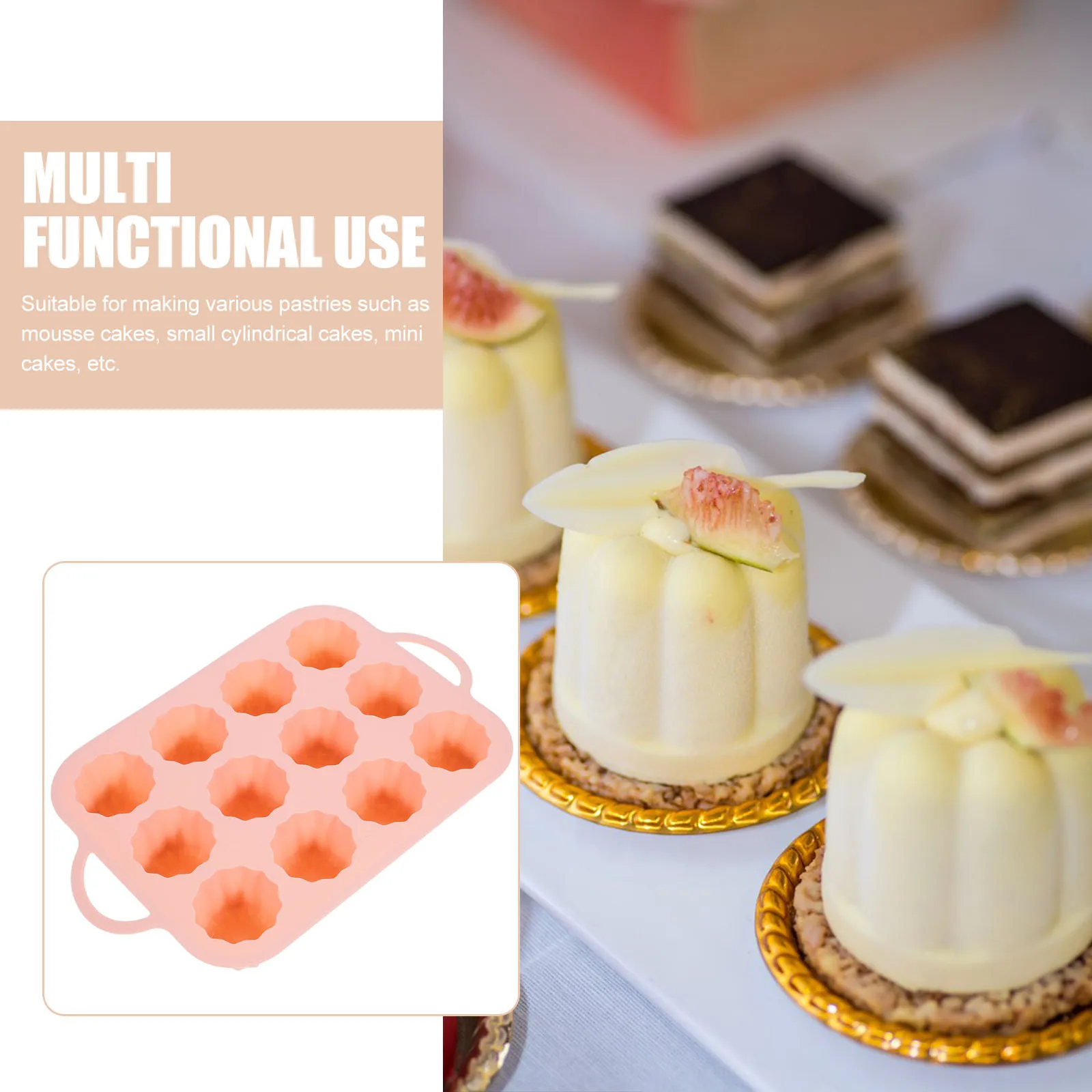 

Silicone Cake Mold Molds Cheesecake Baking Cups Muffin Trays Cupcakes Nonstick for Pan