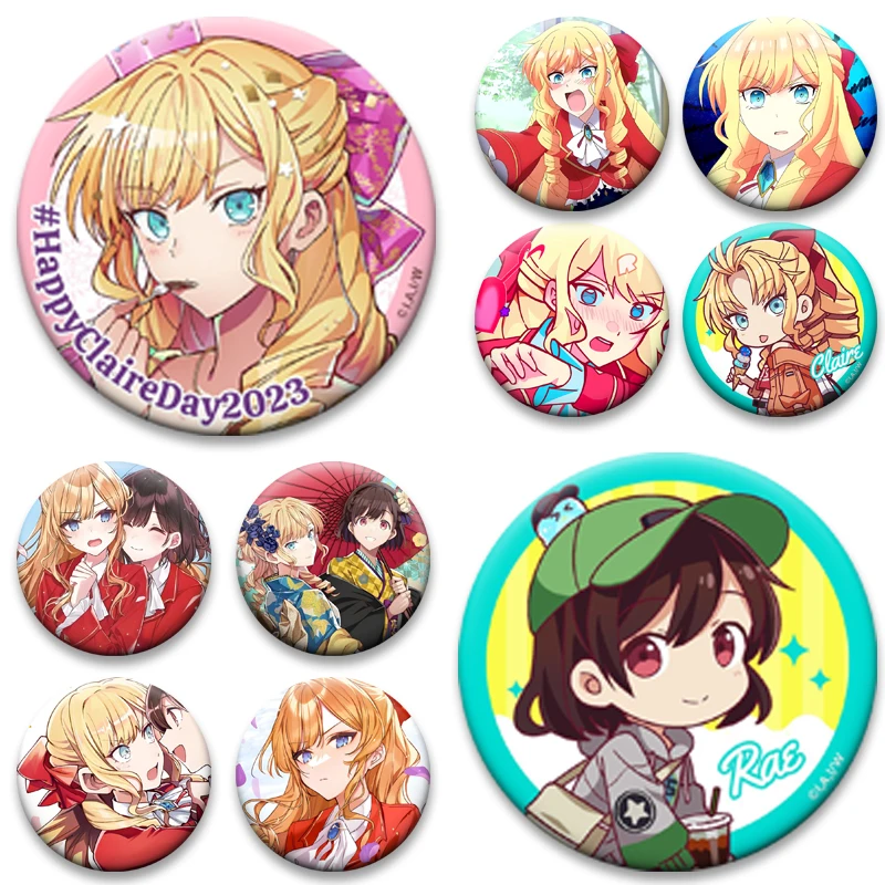 I'm in Love with The Villainess Pin Anime Badge Set Rae Taylor Claire Francois Character Brooch for Clothes Backpack Decor Gifts