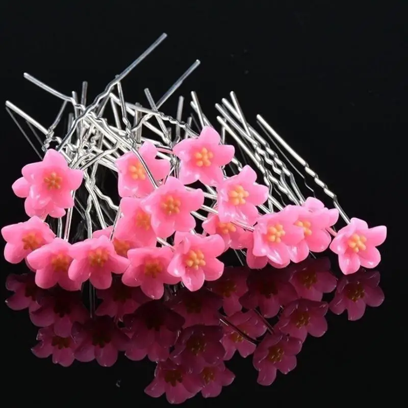 Pasador de pelo en U con flor para boda, accesorio nupcial - imagen 3