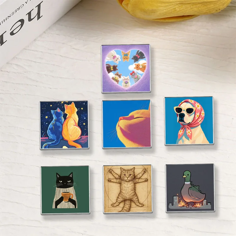 Animal Brooches Square Sunglasses Dog Metal Badges Small Accessories Wholesale Hat Pins for Clothes Cap Pin Brooch Lapel Badge