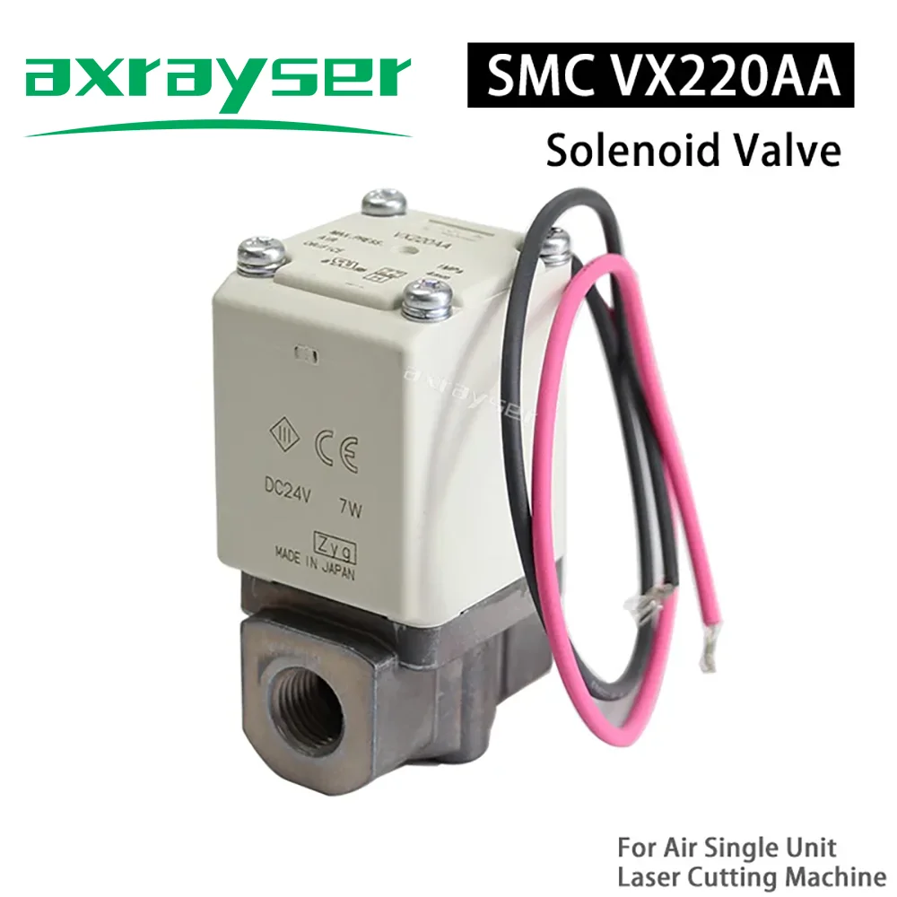 

Original SMC VX220AA Solenoid Valve 24V 220V 1/4" BSP Direct 2 Way Post Air Single Unit for Fiber Laser Cutting Machine Parts