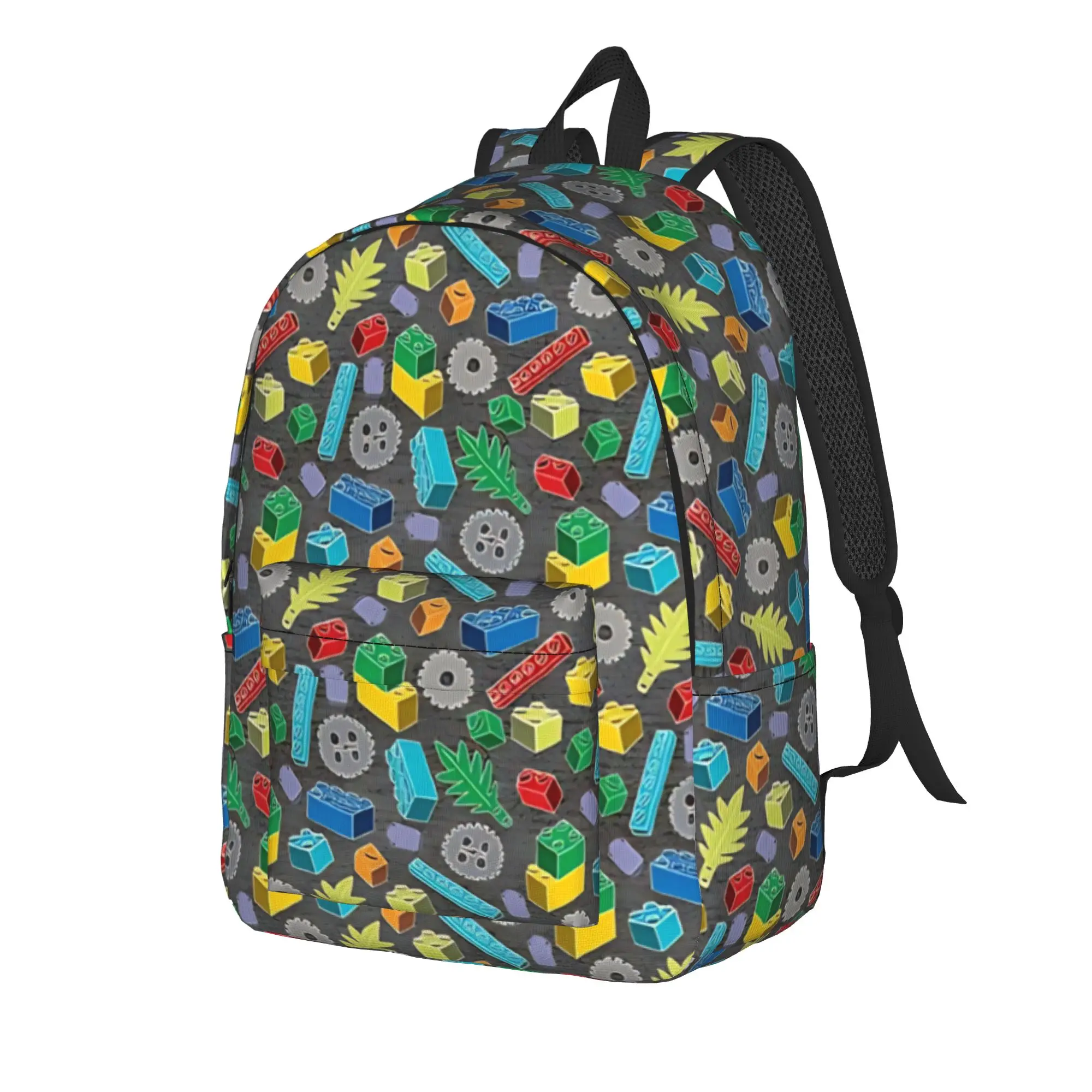 Colourful Building Blocks  Backpack  Travel Backpacks Female Leisure School Bags High Quality Large Rucksack