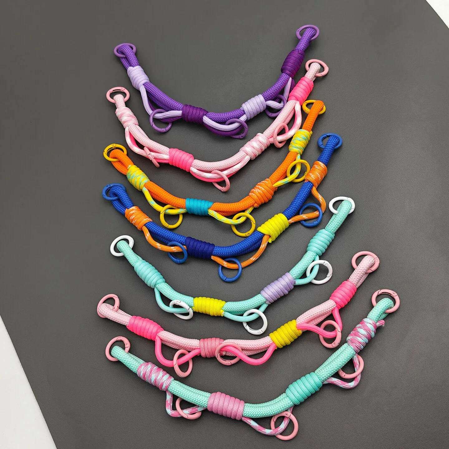 Handmade DIY Woven Bag Pendant Outdoor Climbing Rope Decoration Accessories Multi-Color Optional Backpack Lanyard