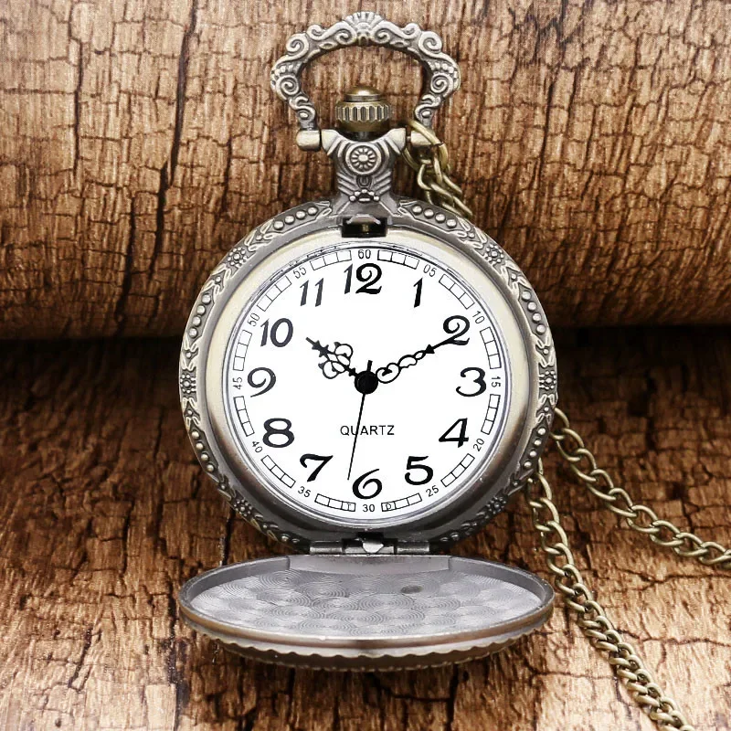 Antique Turkey Flag Star Moon Design Men Women Quartz Pocket Watch Full Hunter Pendant Necklace Chain Clock Reloj de bolsillo