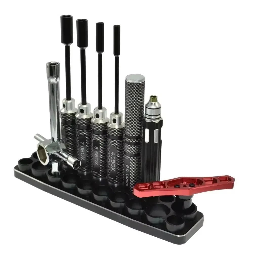 Vassoio per attrezzi in lega di alluminio/supporto esagonale per presa per giocattoli telecomandati RC auto barca aereo ARROWMAX AM-170052