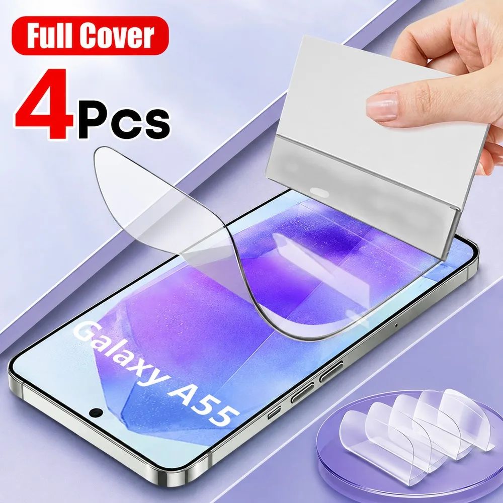 4 Stück Weiche Displayschutzfolie für Samsung Galaxy A05 A06 A07 A15 A16 A17 Hydrogel-Folie für Samsung Galaxy A23 A24 4G A25 A26 A31 HD