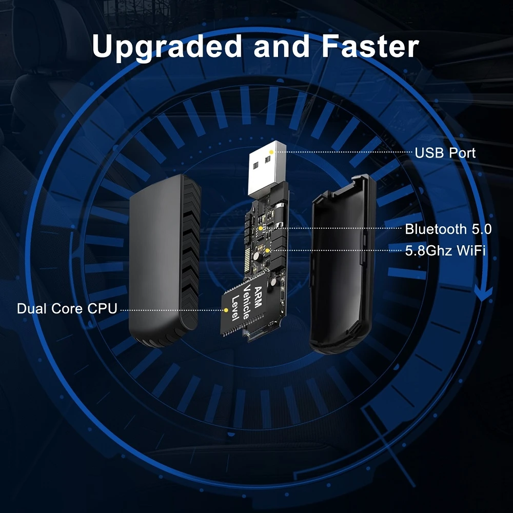 مشغل سيارة لاسلكي أندرويد محول تلقائي ، 5G واي فاي صندوق صغير ذكي ، التوصيل والتشغيل ، واي فاي اتصال سريع ، عالمي لنيسان ، جديد