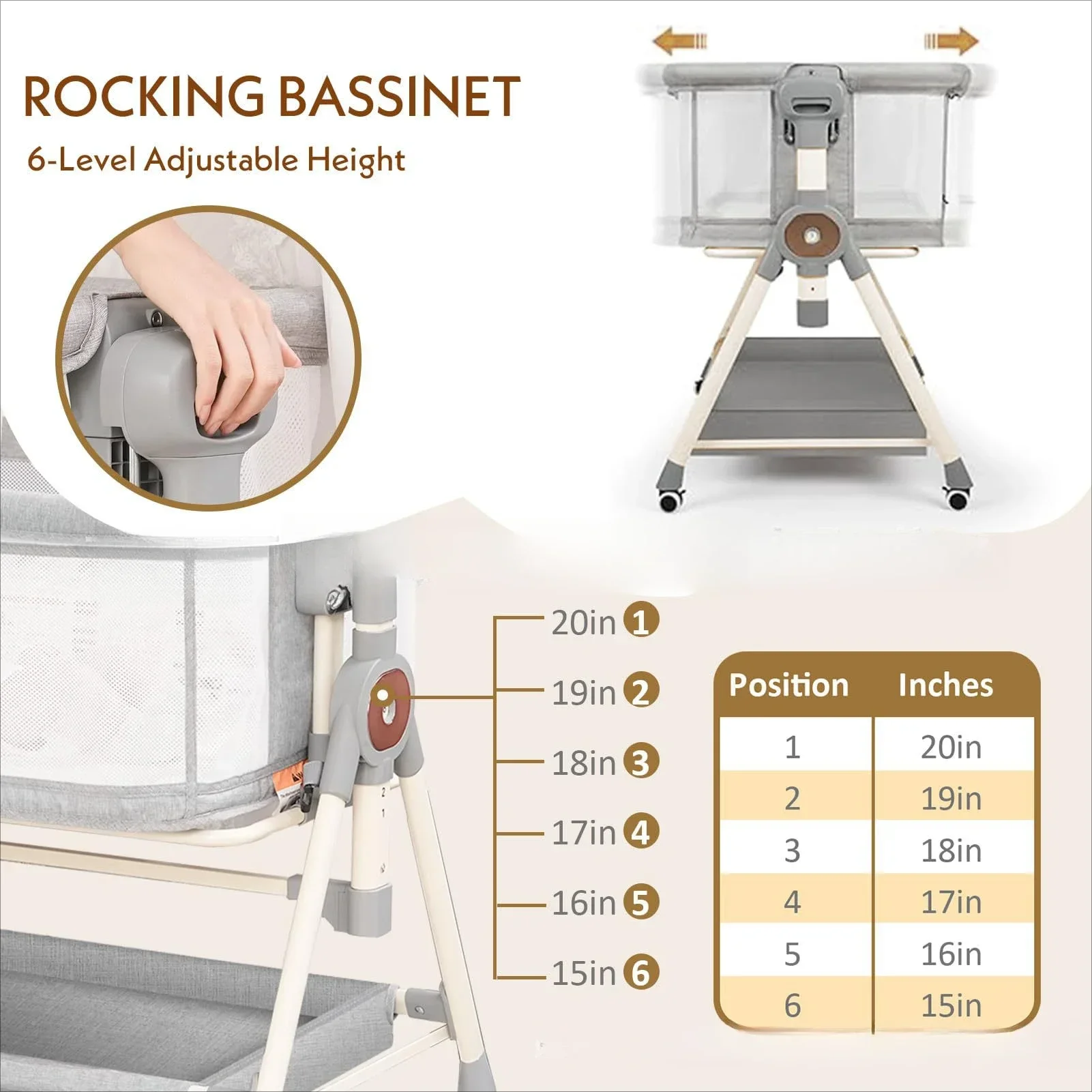 Baby Portable Splicing Bed, Multifunctional Cradle, Foldable Mobile