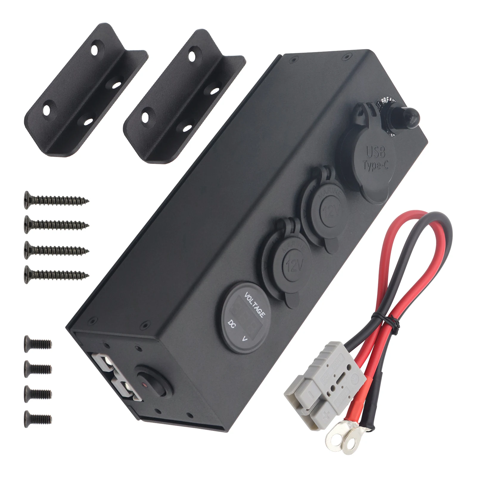 12/24V Multi-function Power Box Car Power Supply Socket Box Voltmeter Charger Power Box With Independent Switch Control