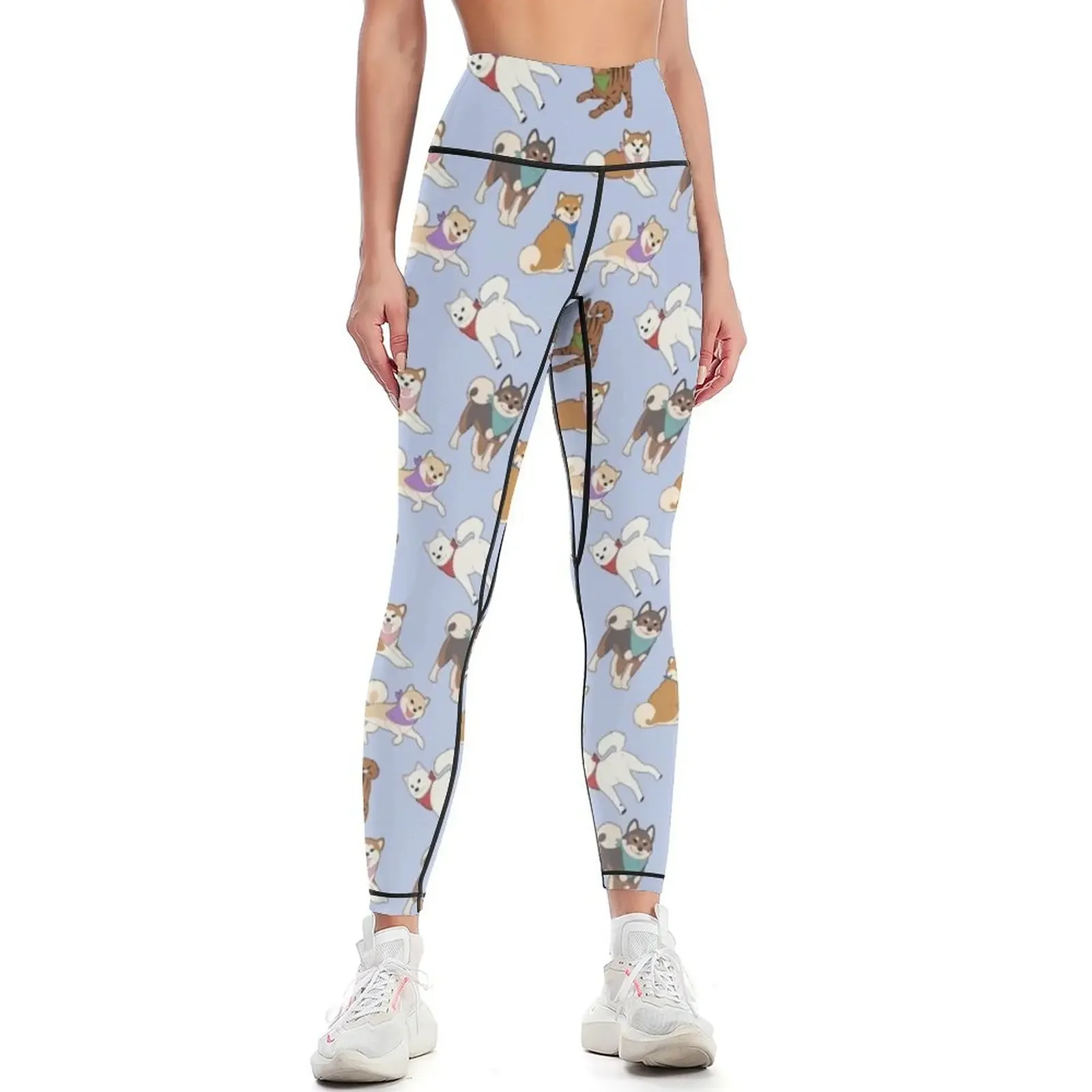 

Nihon Ken Pattern - BLUE Leggings fitness set gym gym's clothing Women's trousers Golf wear Womens Leggings