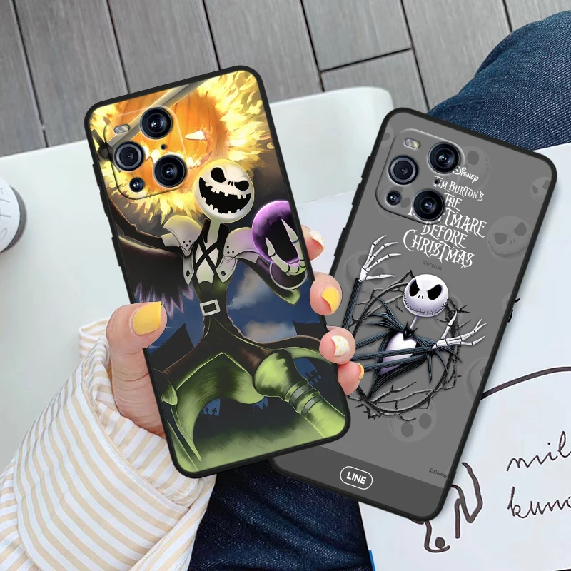 Christmas Nightmare Before Phone Case For OPPO Find X6 X5 X3 X2 F21S F21 Pro Lite Neo Black Silicone Fundas Soft Phone Case