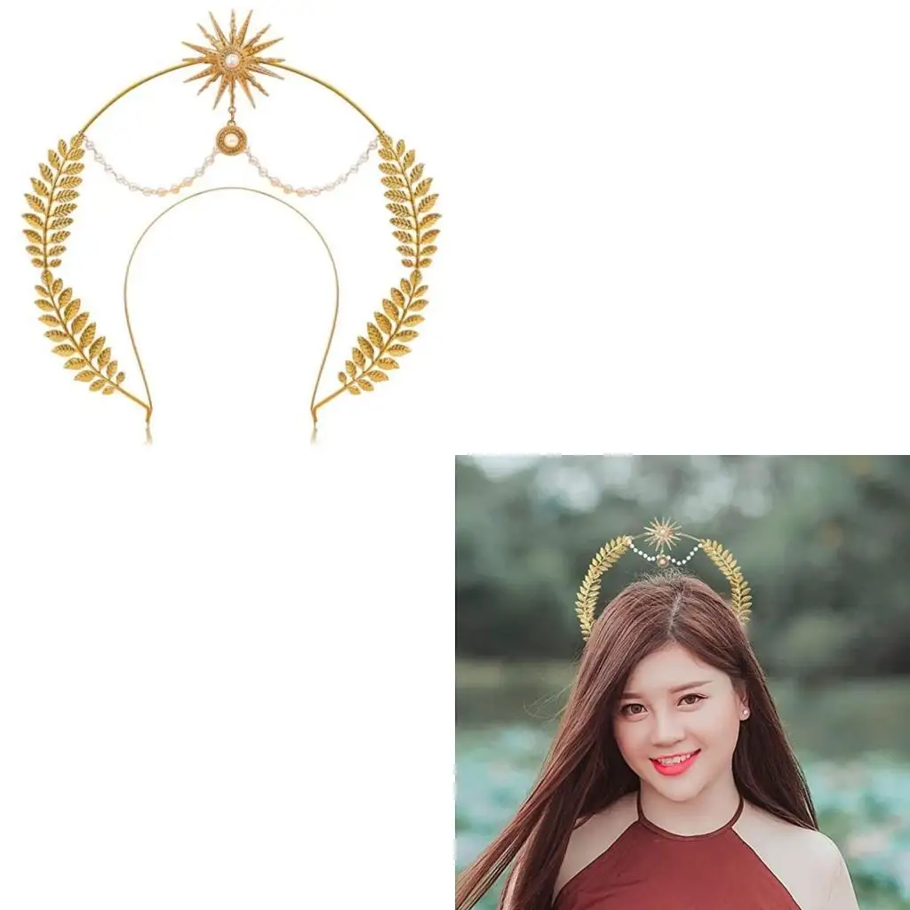 

652F повязка на голову с богиней солнца, женский реквизит для вечеринки, повязки для волос для свадебного душа, головной убор с