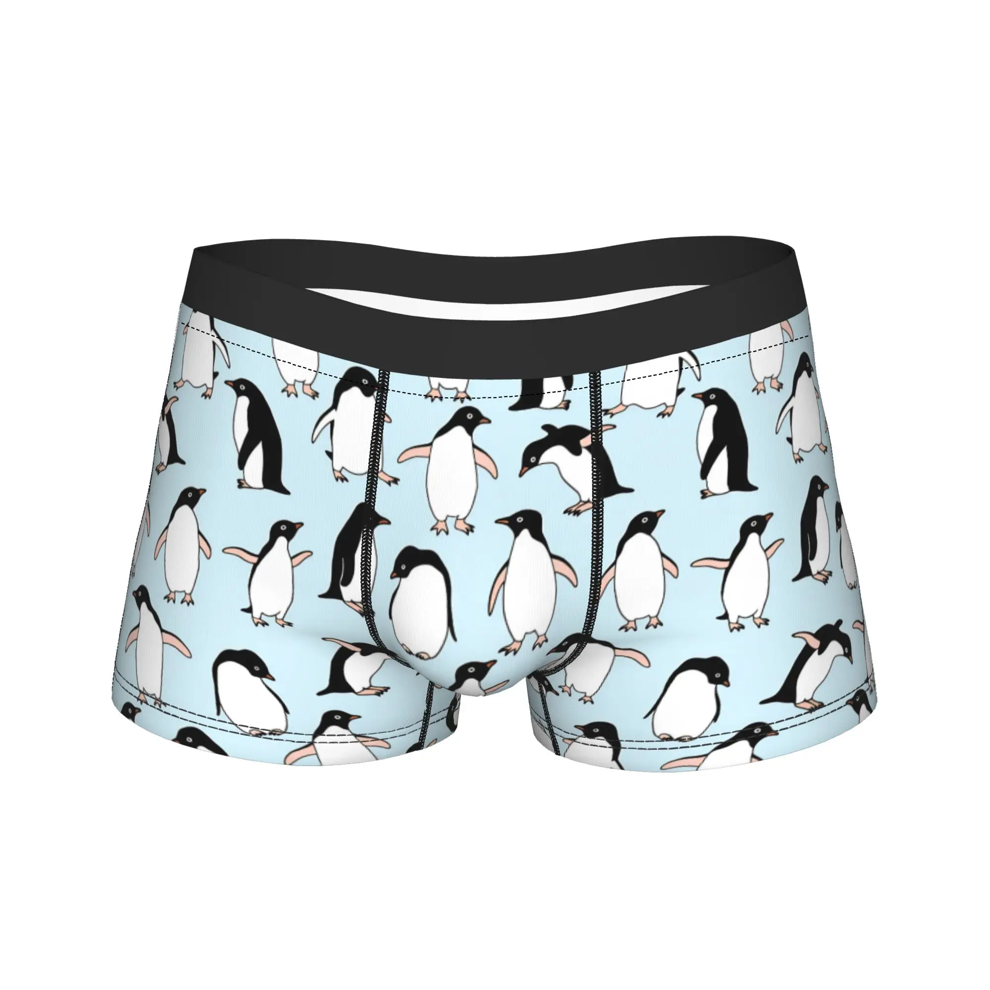 

Simple Line Art Penguin Seamless Pattern Underwear Custom Boxershorts Quality Men Underpants Funny Shorts Briefs Birthday Gift