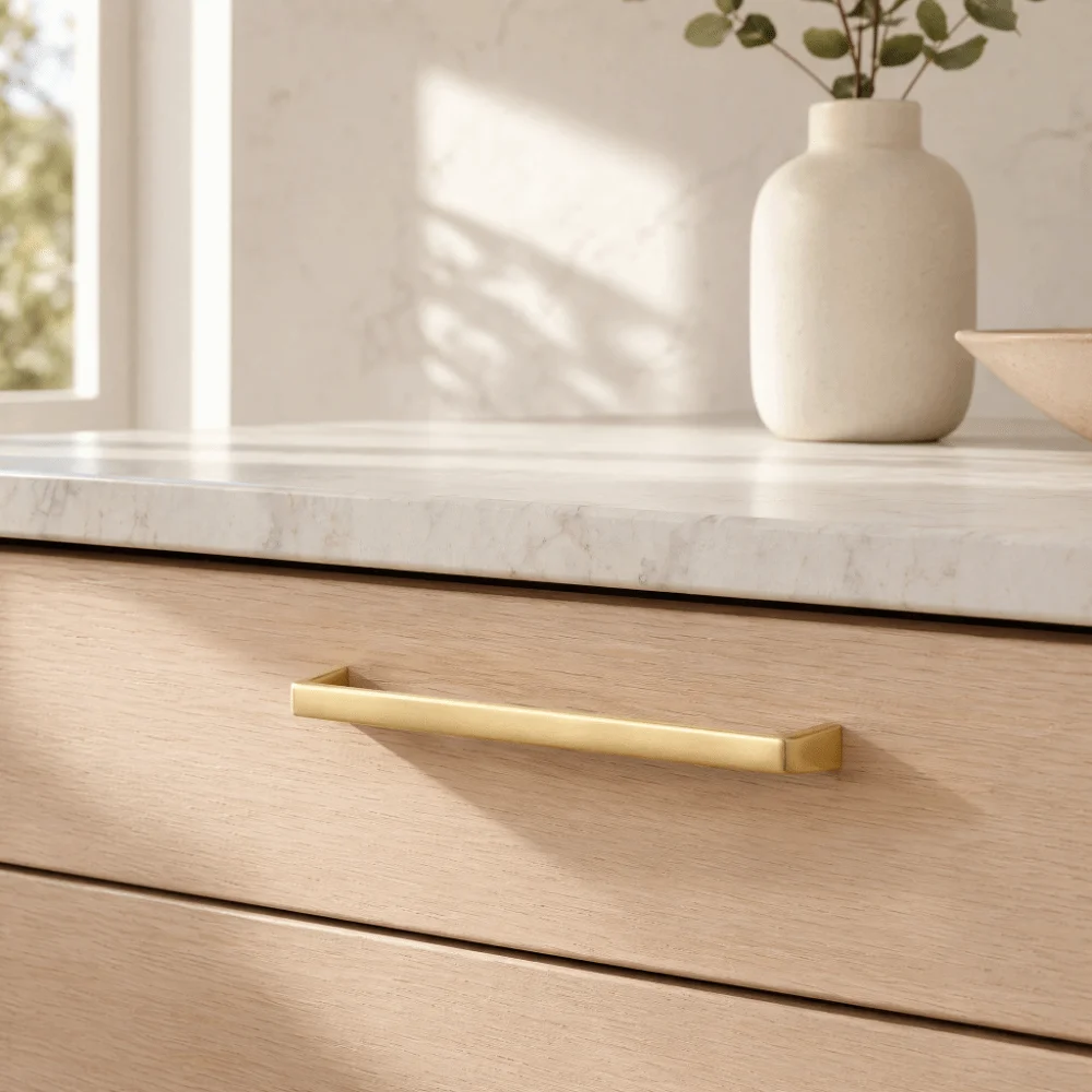 

Brass Gold Finish Cabinet Door Handles Luxury Style Hardware Accessories Drawer Handles Minimalist Design Storage Handles