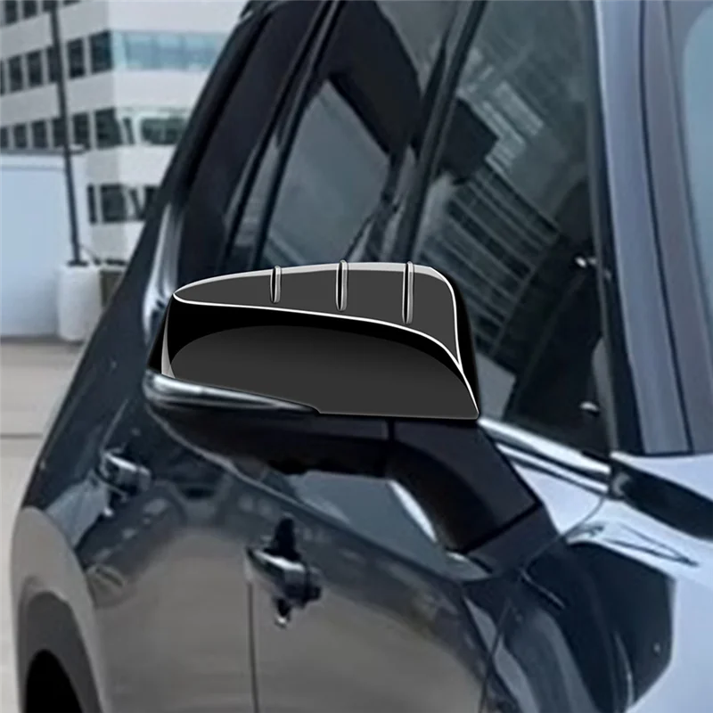 Lado do carro espelho retrovisor capa porta espelho escudo guarnição adesivo para toyota grand highlander 2024 preto brilhante