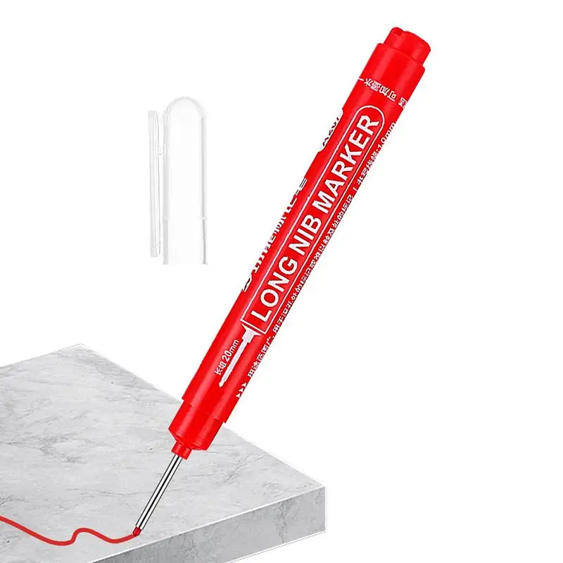 Carpenter Pen Long Deep Nib Marking Pen Carpenter Ink Marker Quick Drying Long Head Drill Markers For Carpenters And Builders