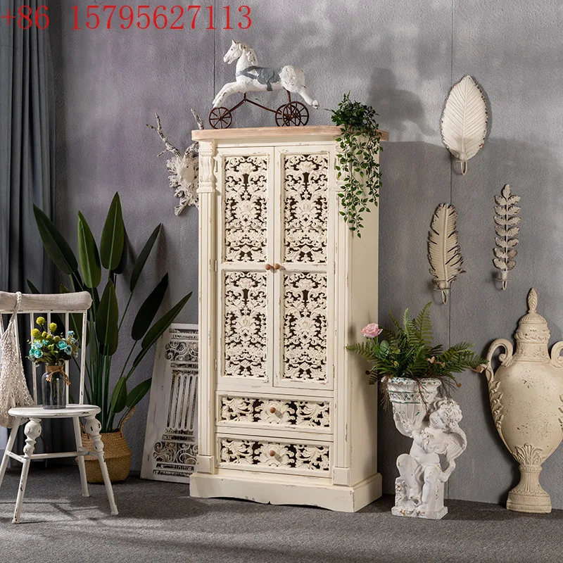 

Комод из цельного дерева, полый резной шкаф для хранения вещей, гостиная, напоминающий шкаф, витрина, хранилище