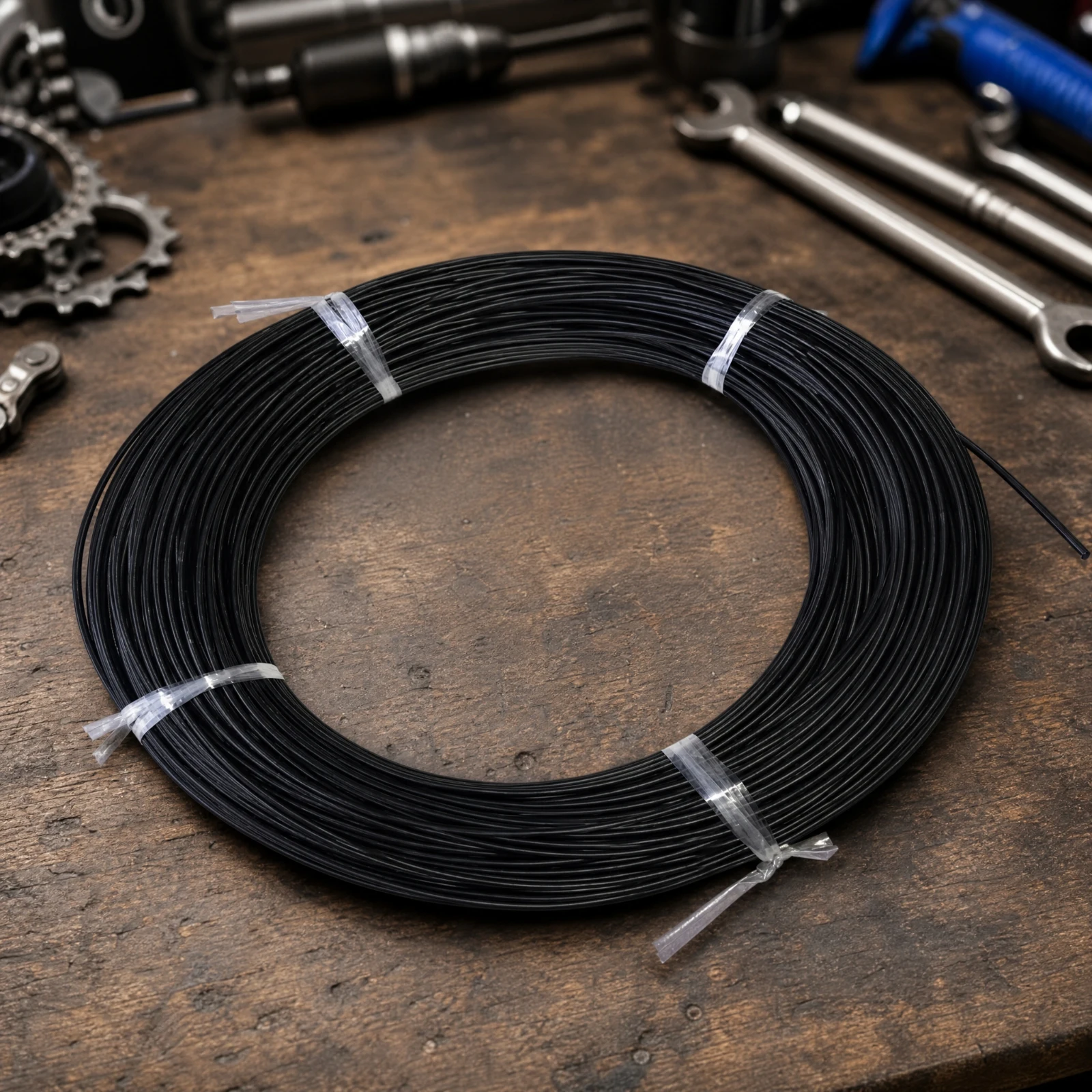 Black Metal Cycle Cable Housing Coil Long-Lasting Continuous Coil Bike Cable Housing Shifter Hose Wire Kit Flexible