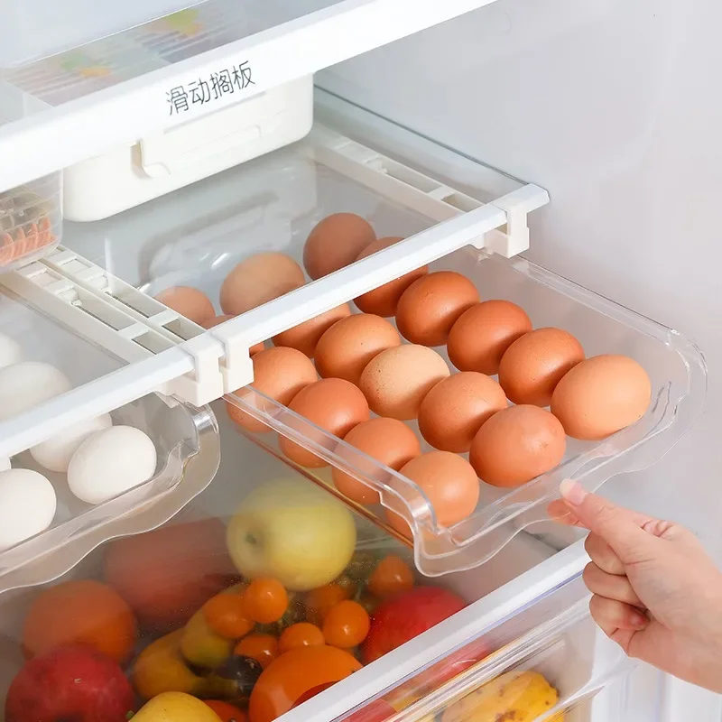

Automatic Rolling Egg Holder Rack Fridge Egg Storage Box Container Kitchen Refrigerator Dispenser Fridge Organizer Kitchen