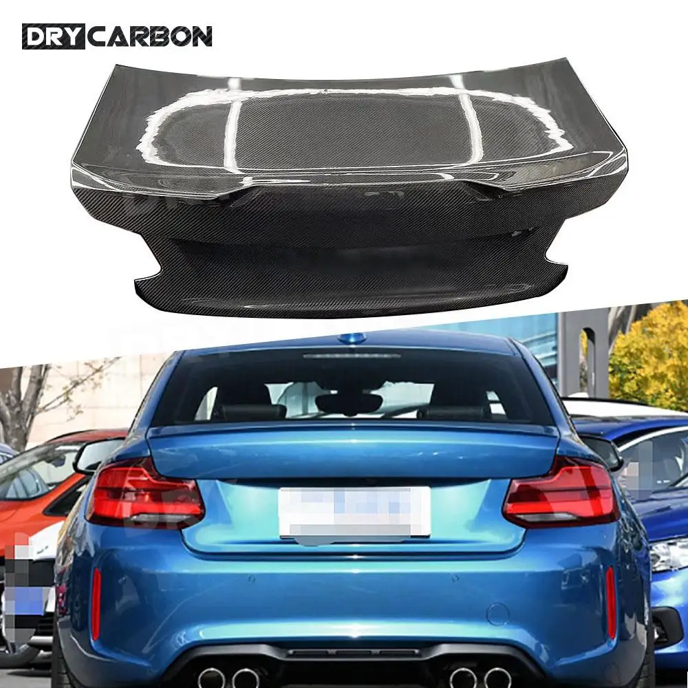 

Carbon Fiber Rear Bumper Trunk Lid Tail Spoiler Decklid Panel Trim Body Kits Accessories For BMW F22 F87 M2 M2C Coupe 2015-2019