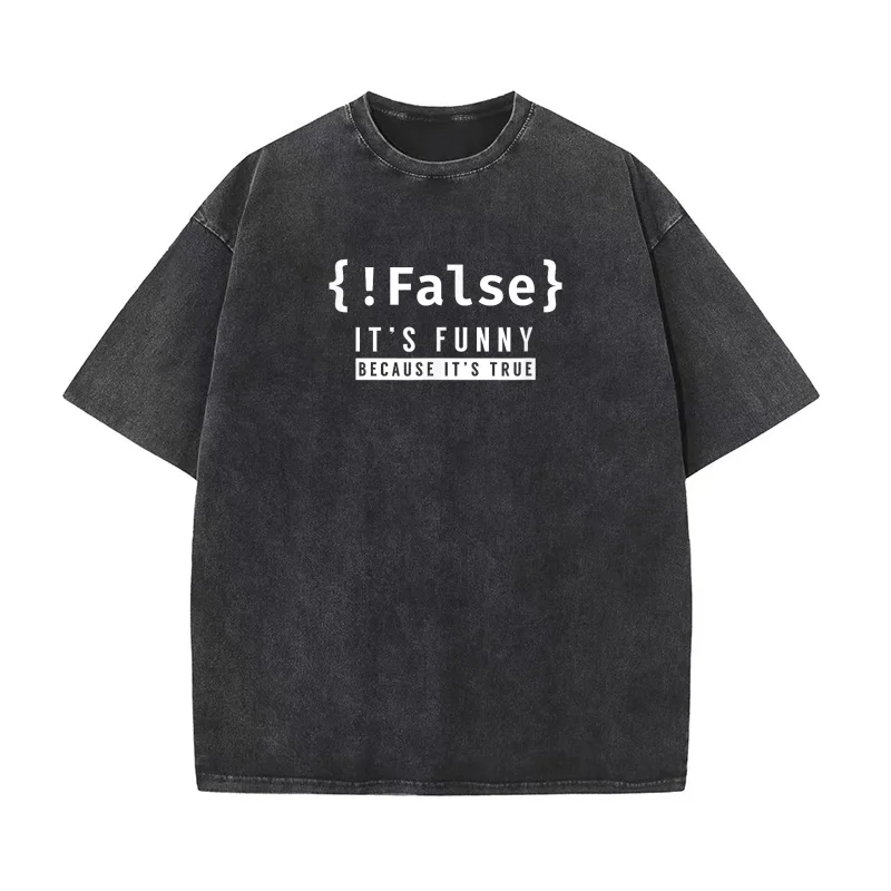 

!False Programmer Coding Code Coder Software T-Shirt Funny Designer Brand Tee Shirts For Men O-neck 5XL Clothing Black White