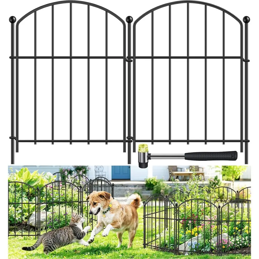 Decorative Garden ence 16.5in x 10t, 10 Pack Rustproo Metal Animal Barrier ence, Arched lower Bed Edge Decorative Rabbit (60 Pan