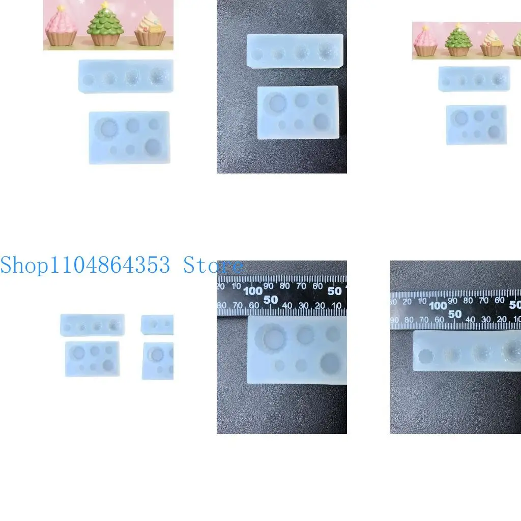 

652F 2 Piece Ice Cream Silicone Molds For Epoxy Resin Crafts Reusable Flexible Mold With Realistic Cream Decoration Design