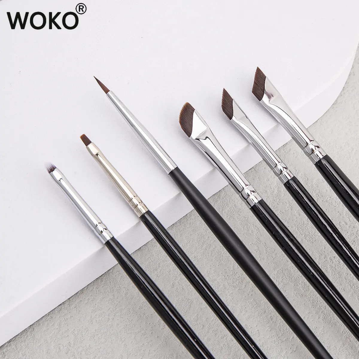 6PCS Eyeliner Brush Sets Thin Gel Eyeliner Makeup Brushes Flat Top Eyeliner Concealer Brush Eye Liner Detailed Make Up Tool