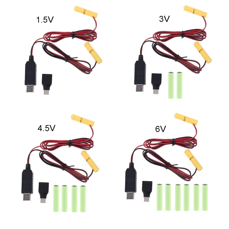 LR03 AAA Eliminator USB Power Supply Cable Replace 1 to 4pcs AAA 1.5V For Electric Toy Flashlight Clock Drop Ship