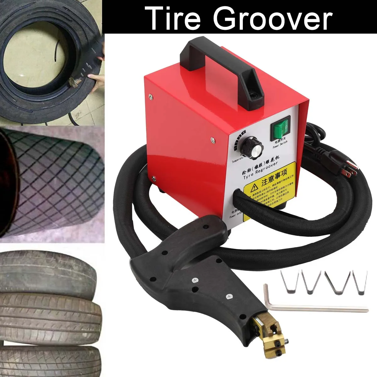 4 Gears Adjustable Tire Regrooving Tool 350W Car Tire Rubber Manual Tyres Grooving Engraving Machine Tyre Regroover Cutter