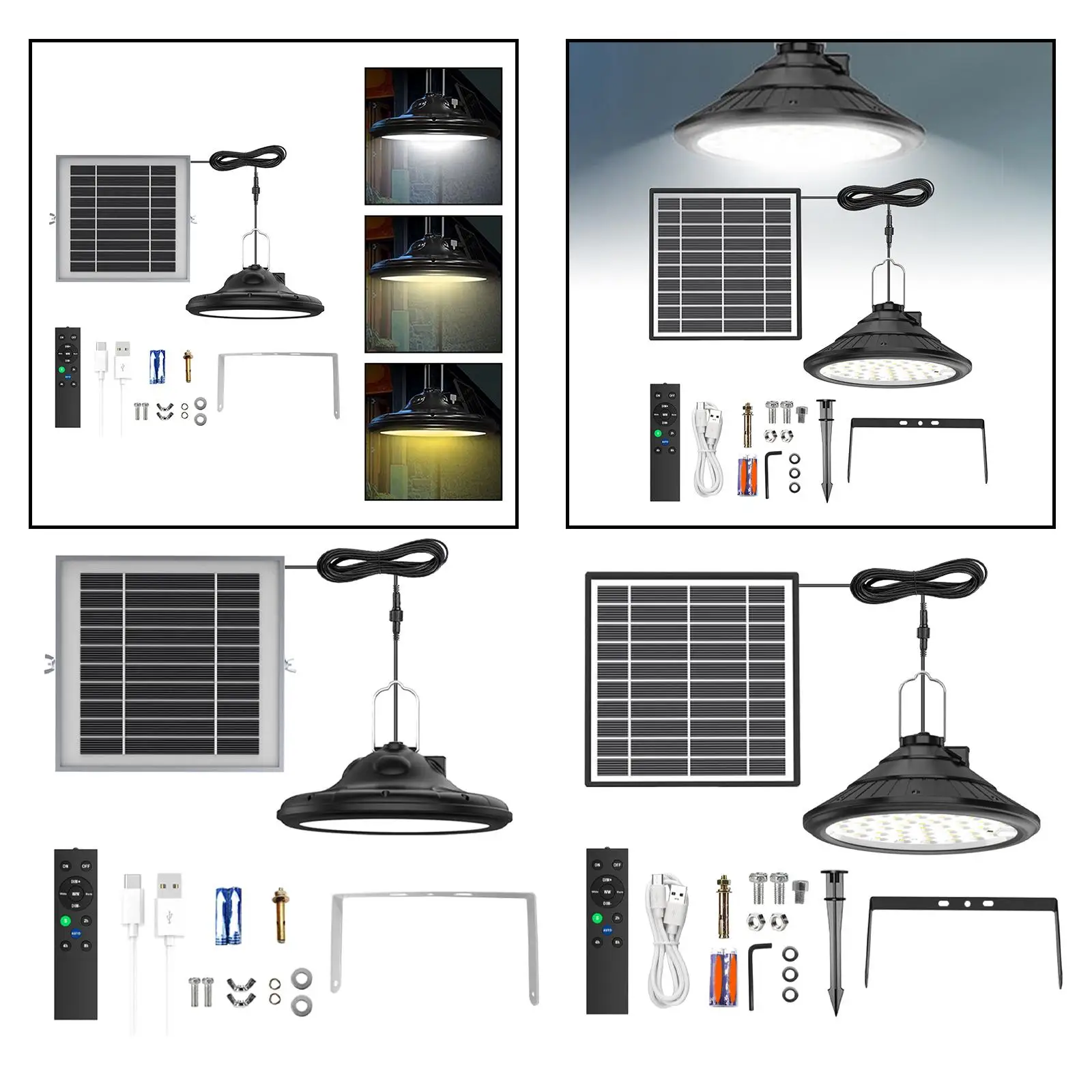 

Solar Light Dimmable Brightness Chandelier Light for Yard Porch Coop
