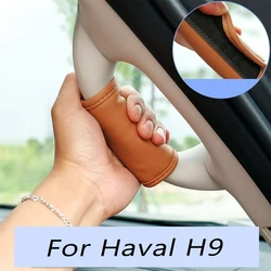For Haval H9 2nd 2024 2025 2026 Car Inner Door Handle Cover Protective Leather Cover Scratch Roof handle Resistant Accessories