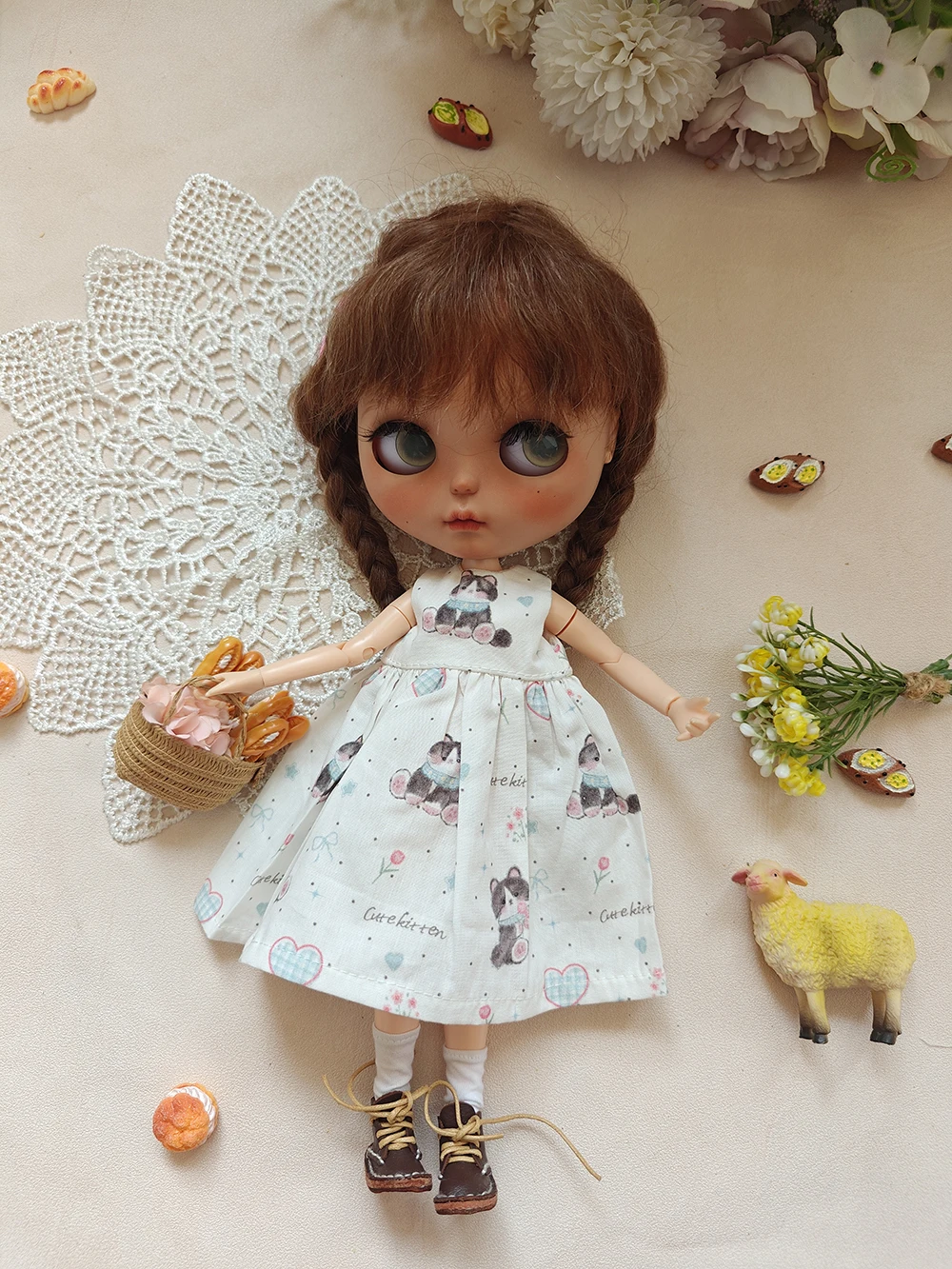 

new Blythe doll Clothes Cute Daily Strap Dress Set Clothes for Ymy Licca Azones Ob22 24 27 YMY Doll Accessories