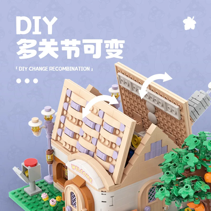 3D-Puzzle, handgefertigtes Montagemodell, Spielzeug, Tierwald, Blumenhaus, architektonische Street View-Modellornamente, Geschenk, XT116